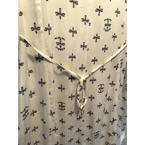 Rock by Junkfood White Button Front Blondie Camp Funtime Print Dress Large - Picture 6 of 9